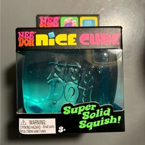 NWT Needoh Nice Cube Super Solid Squish Toy - Blue. Brand new.